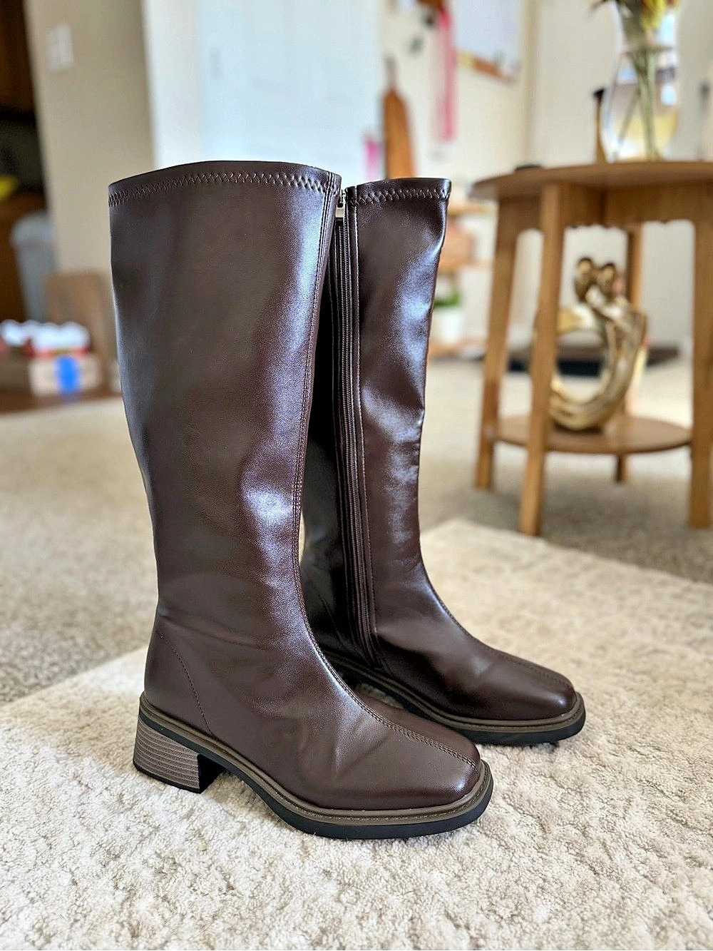 Women's Brown Heeled Tall Boots - Like New